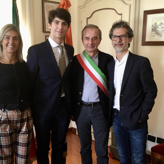 Enrico Conforto ricevuto dal sindaco Gianni Fogliato