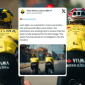 Il post pubblicato dal Team Visma