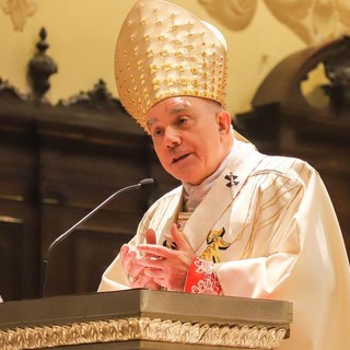 In foto monsignor Andrea Bruno Mazzocato, arcivescovo metropolita di Udine