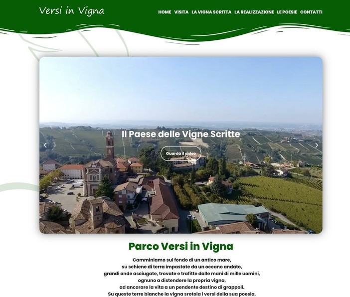 Castiglione Tinella, è on line il nuovo sito web del parco panoramico-letterario “Versi in Vigna”