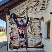 Fabry il pitur con il murale di Stefania Belmondo