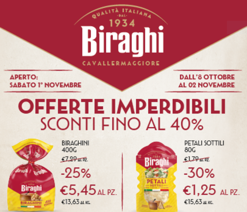 “Ottobre Eccezionale” al Negozio Biraghi di Cavallermaggiore “Ottobre Eccezionale” al Negozio Biraghi di Cavallermaggiore