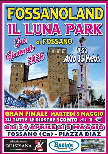 Fossanoland 2026: giostre e attrazioni al completo a Fossano per San Giovenale