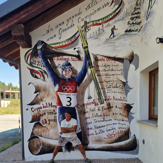 Fabry il pitur con il murale di Stefania Belmondo