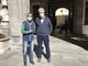 Incursione di Striscia la Notizia a Cuneo: l'inviato Luca Galtieri con il sindaco Federico Borgna
