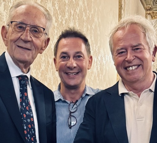 L'autore Gian Maria Aliberti Gerbotto con Beppe Ghisolfi e Danilo Paparelli