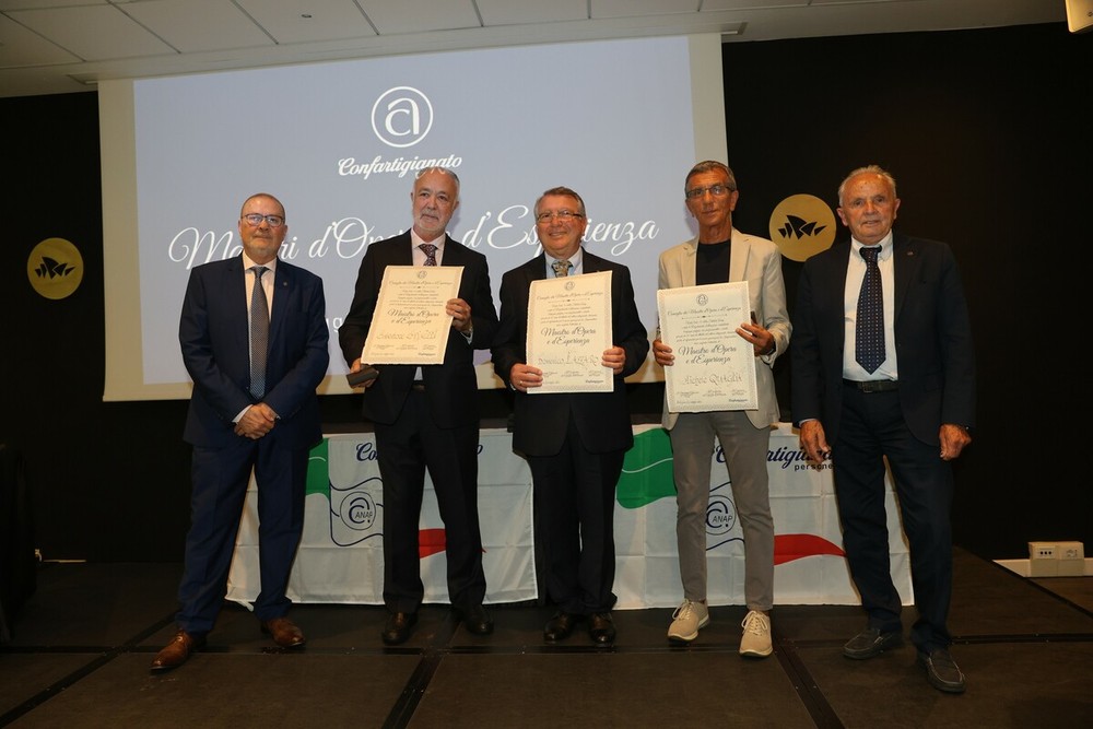 Anap Confartigianato Cuneo: tre maestri artigiani della Granda premiati alla cerimonia nazionale dei maestri d’opera e d’esperienza