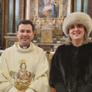 Don Marco Panero con Silvia Gullino