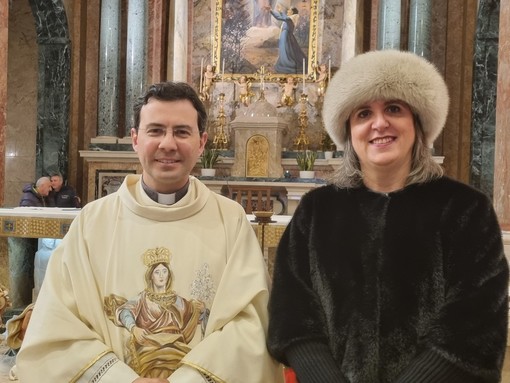 Don Marco Panero con Silvia Gullino Don Marco Panero con Silvia Gullino