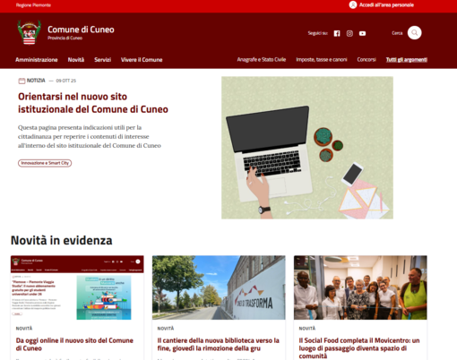 Da oggi online il nuovo sito del Comune di Cuneo Da oggi online il nuovo sito del Comune di Cuneo
