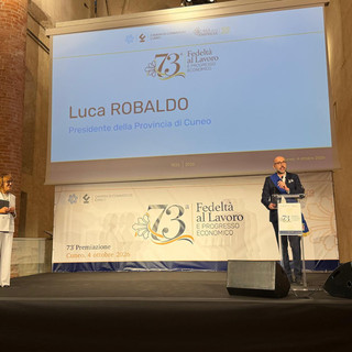 L'intervento del presidente Robaldo alla 73^ edizione della Fedeltà al Lavoro e Progresso Economico