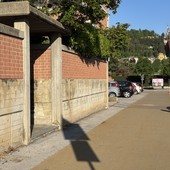 La pista ciclabile di fronte al condominio Arciprete