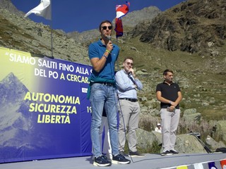 Nelle foto alcuni momenti della Festa del Monviso celebrata questa mattina alle sorgenti del Po