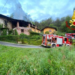 Incendio ad una caldaia di un'abitazione a Bernezzo: Vigili del fuoco in azione