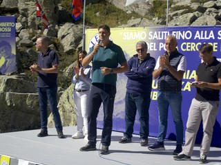 Nelle foto alcuni momenti della Festa del Monviso celebrata questa mattina alle sorgenti del Po