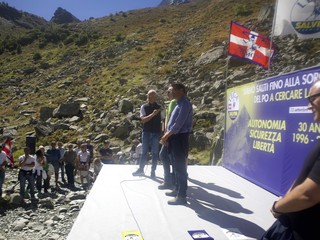 Nelle foto alcuni momenti della Festa del Monviso celebrata questa mattina alle sorgenti del Po