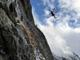 Alcuni momenti dell'intervento di soccorso presso il monte Corno Stella, nel comune di Valdieri: le operazioni hanno coinvolto 118, Soccorso Alpino, Soccorso Alpino della Guardia di Finanza (Sagf) e Vigili del Fuoco