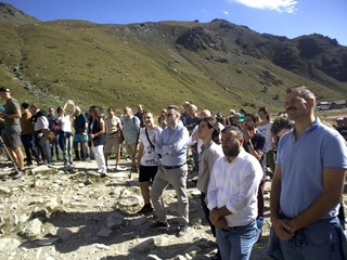 Nelle foto alcuni momenti della Festa del Monviso celebrata questa mattina alle sorgenti del Po