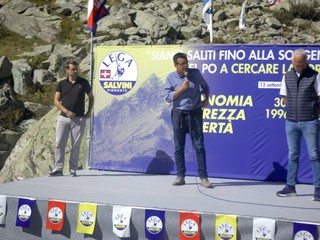 Nelle foto alcuni momenti della Festa del Monviso celebrata questa mattina alle sorgenti del Po