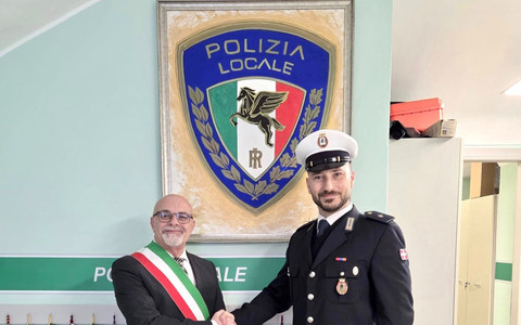 Il sindaco Ivano Airaldi con l’Ispettore Francesco Rossetti