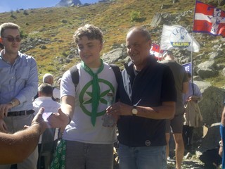 Nelle foto alcuni momenti della Festa del Monviso celebrata questa mattina alle sorgenti del Po