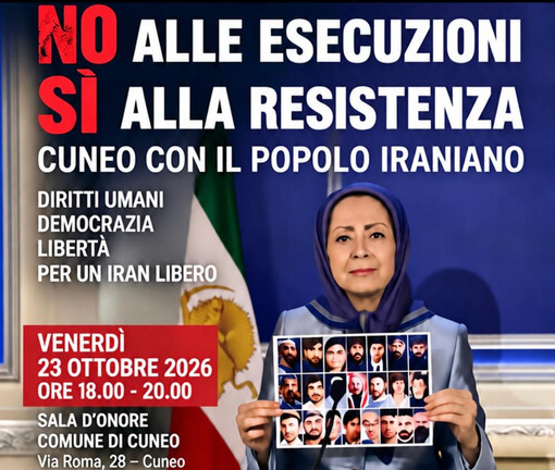 "No alle esecuzioni, sì alla resistenza. Cuneo con il popolo iraniano": incontro venerdì in municipio