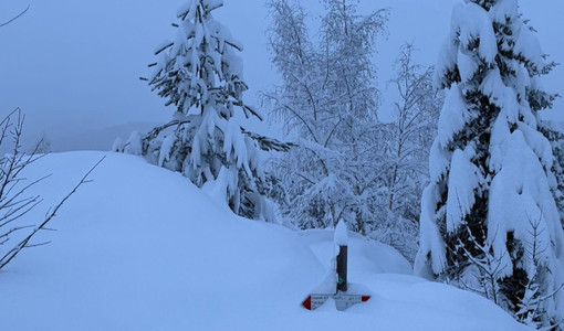 La foto della nevicata pubblicata da LimoneMeteo