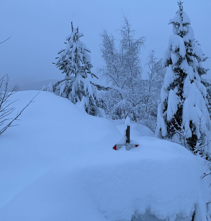 La foto della nevicata pubblicata da LimoneMeteo