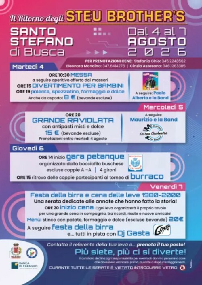 Busca, tutto pronto per la festa di Santo Stefano Busca, tutto pronto per la festa di Santo Stefano
