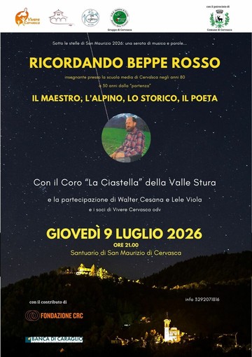 Cervasca ricorda il professor Beppe Rosso Cervasca ricorda il professor Beppe Rosso