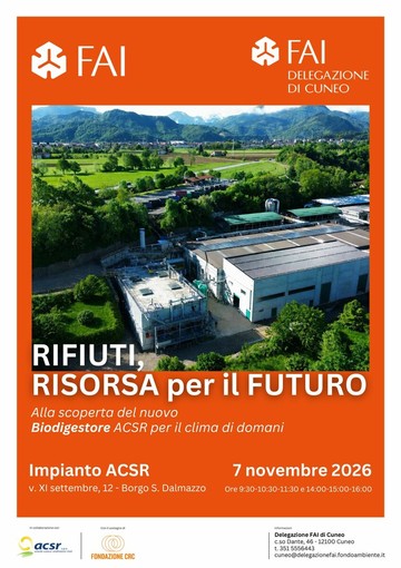 La delegazione Fai di Cuneo apre le porte del nuovo biodigestore di Borgo San Dalmazzo La delegazione Fai di Cuneo apre le porte del nuovo biodigestore di Borgo San Dalmazzo