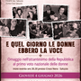 La locandina dell'evento "E, quel giorno le donne ebbero voce" a Saluzzo giovedì 4 giugno La locandina dell'evento "E, quel giorno le donne ebbero voce" a Saluzzo giovedì 4 giugno