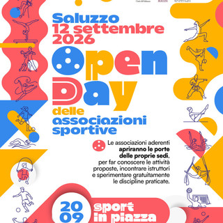Saluzzo, locandina dell'Open day delle associazioni sportive sabato 12 settembre Saluzzo, locandina dell'Open day delle associazioni sportive sabato 12 settembre