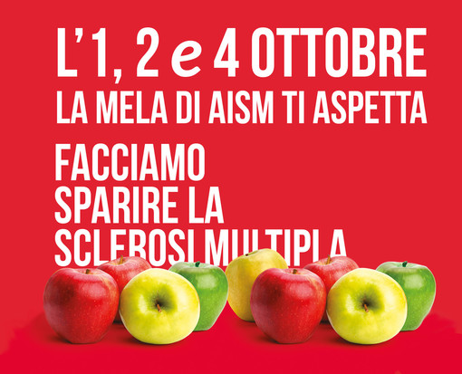 &quot;La Mela di Aism&quot; torna nelle piazze della Provincia di Cuneo il 1,2 e 4 ottobre