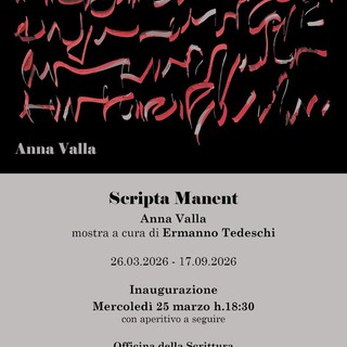 Il Museo Officina della Scrittura ospita la mostra “Scripta Manent”, protagonista l’arte del segno di Anna Valla