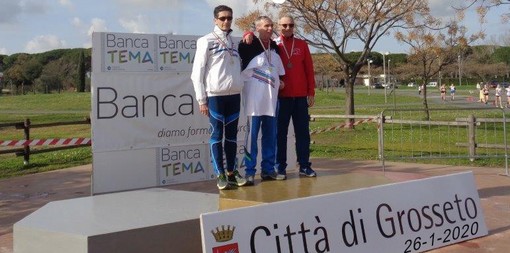 Campionati Italiani individuali di marcia master km 20: Comba oro, Fissore argento