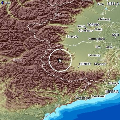 Alle 12.05, terremoto di magnitudo 3.3 della scala Richter con epicentro a San Damiano Macra