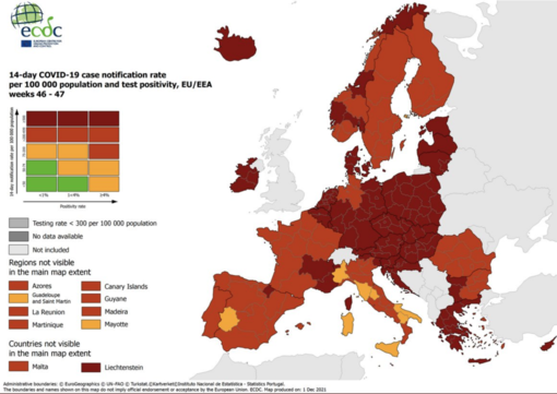 Europa, mappa del contagio. Il Piemonte è l'unica regione del nord in giallo