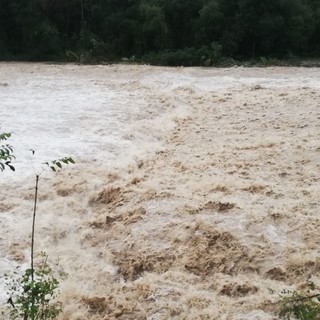MALTEMPO / Il torrente Gesso esonda nei campi a Borgo intorno all'ex Italcementi [FOTO E VIDEO]