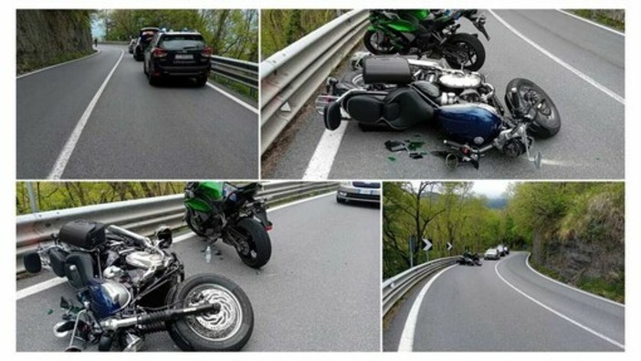 Scontro tra moto sulla Statale 28: tre feriti, due in codice giallo