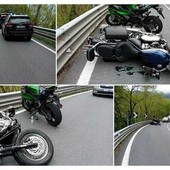 Scontro tra moto sulla Statale 28: tre feriti, due in codice giallo