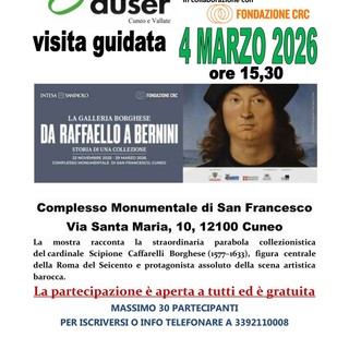 L’Auser Cuneo e Vallate organizza una visita alla mostra “La Galleria Borghese. Da Raffaello a Bernini. Storia di una collezione”