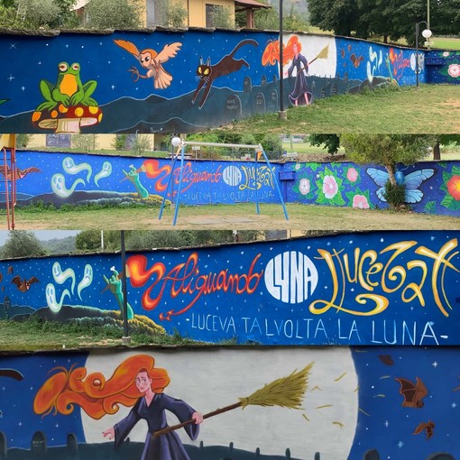 Rifreddo: al Parco Giochi “Gesia Veja&quot; un murale di 30 metri sul tema delle Streghe