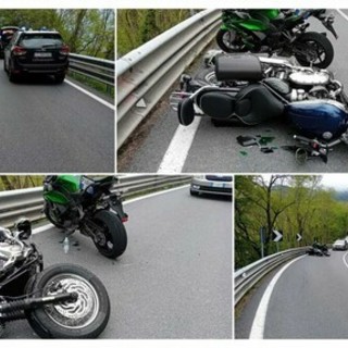 Scontro tra moto sulla Statale 28: tre feriti, due in codice giallo