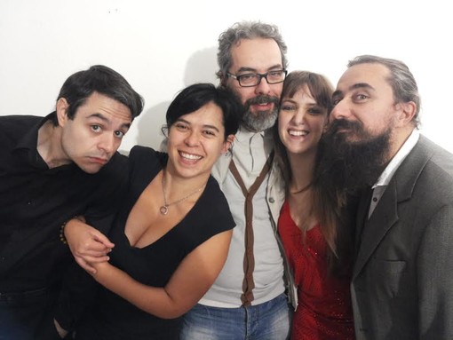 Il cast della compagnia Primo Atto: Christian La Rosa, AnnaChiara Busso, Alessio Giusti, Elena Richard, Mario Bois