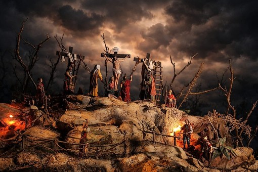 Presepe pasquale realizzato da Salvatore Smario (Facebook)