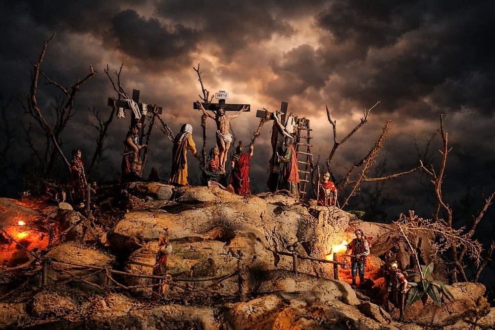 Presepe pasquale realizzato da Salvatore Smario (Facebook)