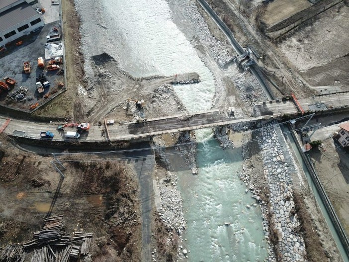 La foto del ponte ex Lepetit scattata dalla Provincia di Cuneo dopo l'alluvione del 2020
