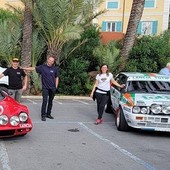 Cristiano Fenoglio e Francesca Marenchino con la Stratos e Davide Peruzzi e Sara Salvetti con la Delta Cristiano Fenoglio e Francesca Marenchino con la Stratos e Davide Peruzzi e Sara Salvetti con la Delta