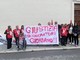 Le lavoratrici della Giordano Vini protestano davanti alla sede di Confindustria Cuneo